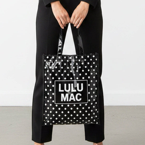 Lulu Mac Reusable Tote | Black/White Polka Dot