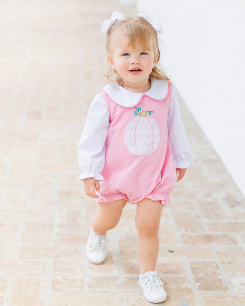Pretty in Pink Pumpkin Bubble w/ Peter Pan Collar Top
