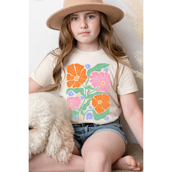 Boho Floral Spring Flowers Graphic Tee | Cream