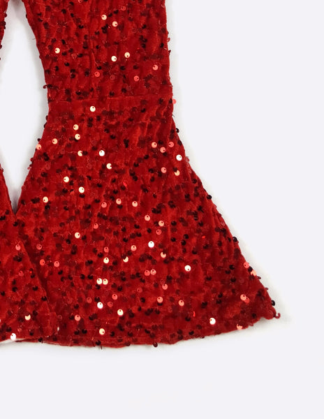 Red Sequin Flares