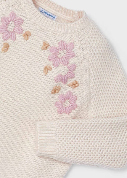 Embroidered Flowers Knit Sweater | GInger