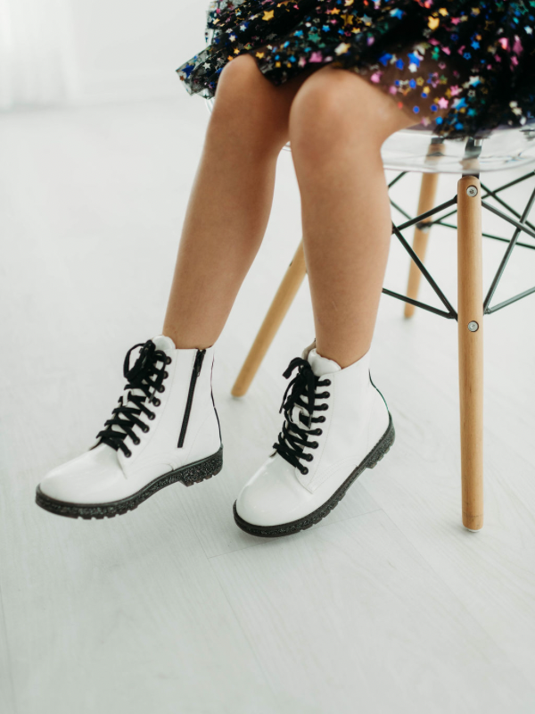 Giuletta Lace-Up Boots | White
