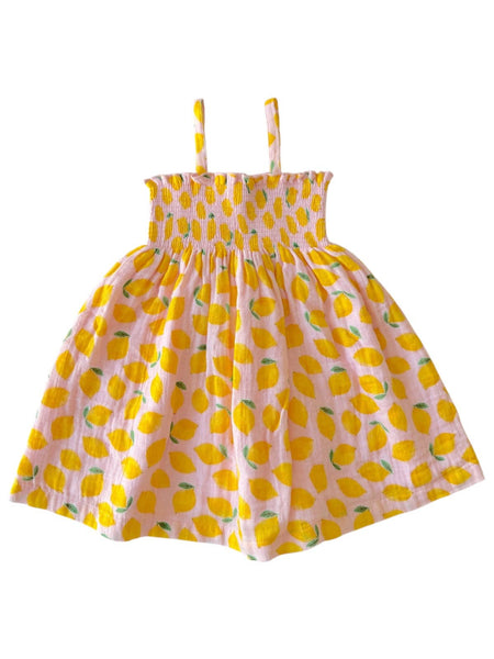 Muslin Smocked Tube Dress| Lemon Sorbet