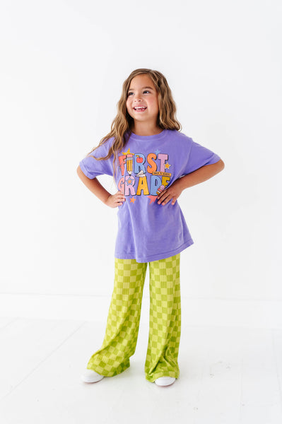 Wide Leg Pants| Green Apple Check