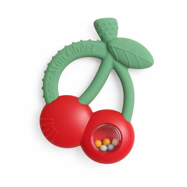 Bitzy Shake™ - Silicone Teether with Rattle | Cherries