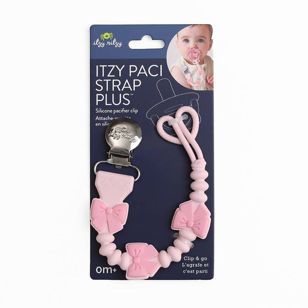 Itzy Paci Strap Plus™ | Pink Bows
