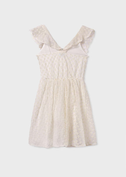 Bambula Flower Embroidered Dress | Natural