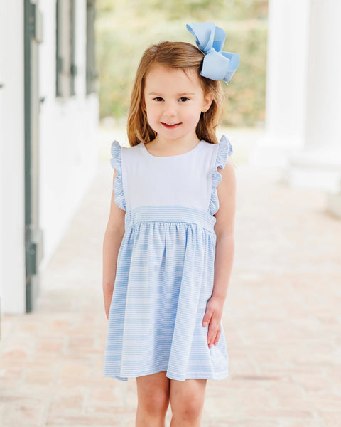 Sophia Dress | Light Blue Stripe
