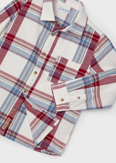 Plaid Button-Up Shirt | Wine