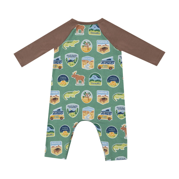 Raglan Henley Romper | National Park Stickers