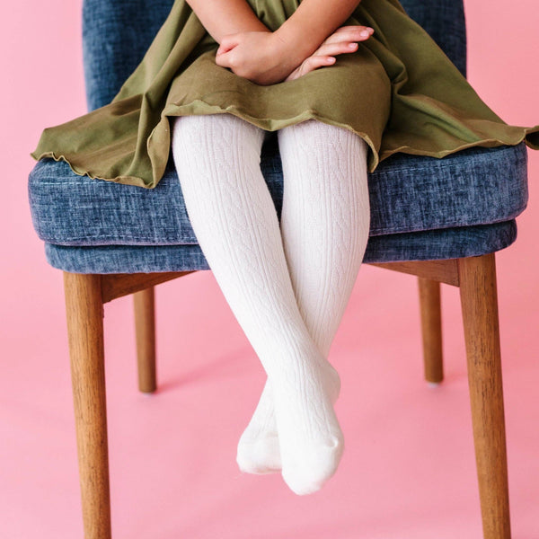 Cable Knit Tights | Ivory