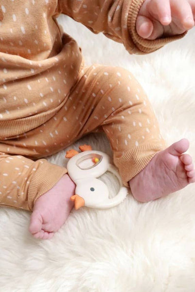 Bitzy Shake™ - Silicone Teether with Rattle | Goose
