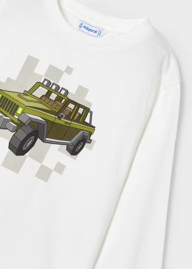 Jeep L/S Graphic Tee | Cream/Moss