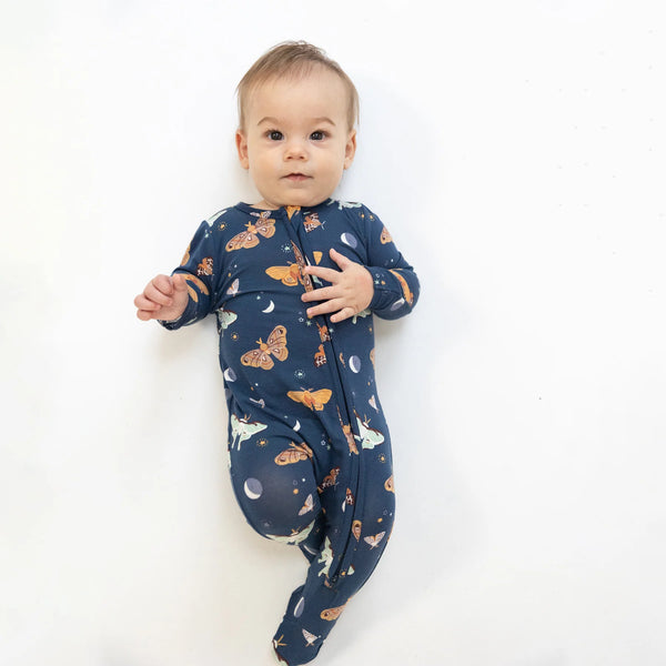 Newborn 2-Way Zipper Footie | Moths