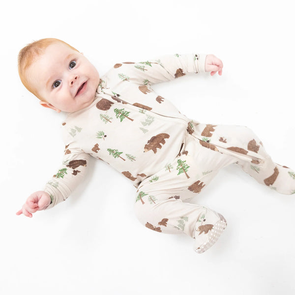 Newborn 2-Way Zipper Footie | Sweet Brown Bears