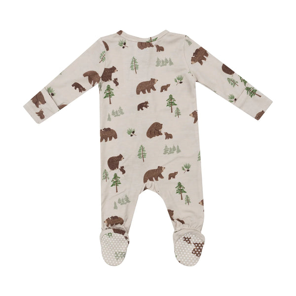 Newborn 2-Way Zipper Footie | Sweet Brown Bears