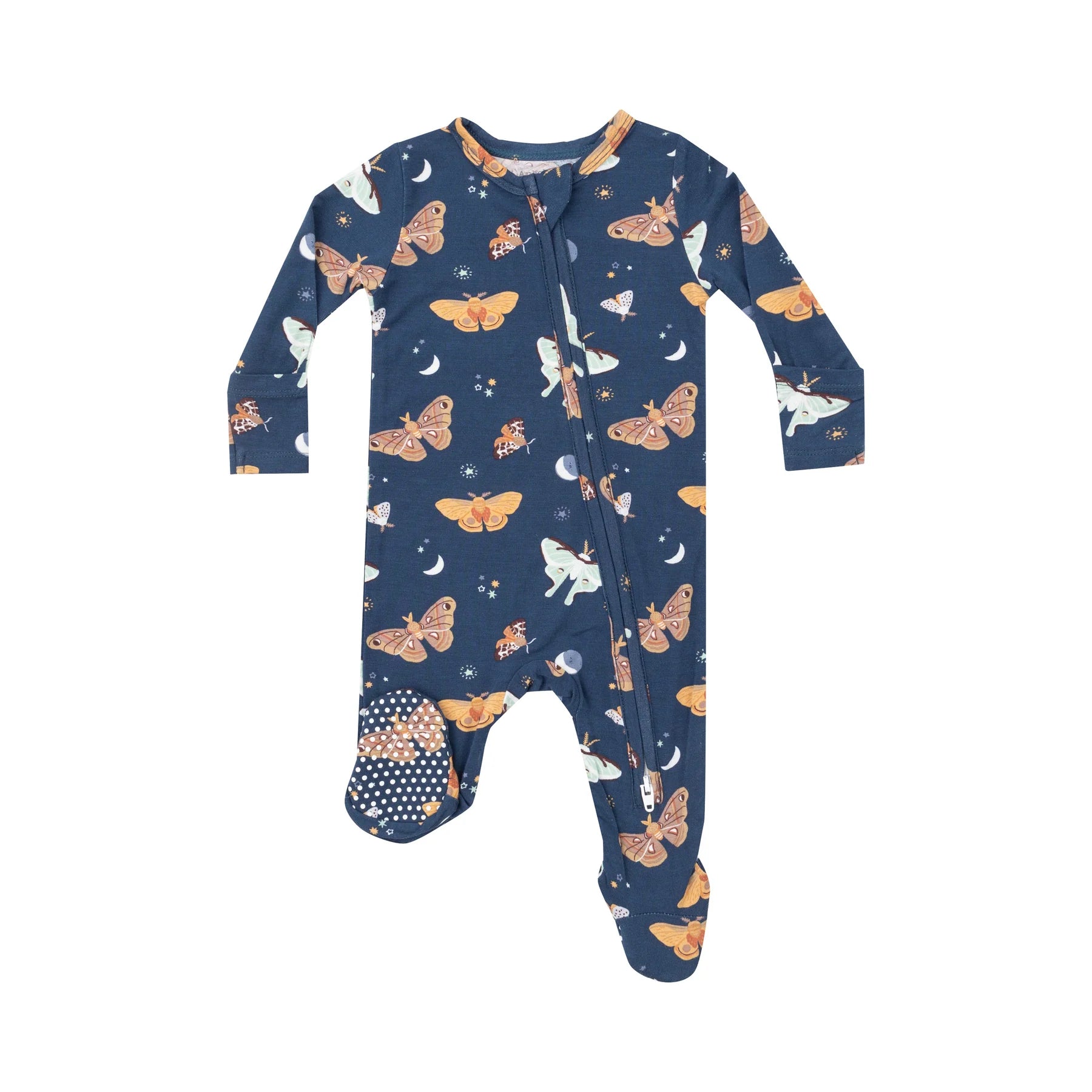 Newborn 2-Way Zipper Footie | Moths