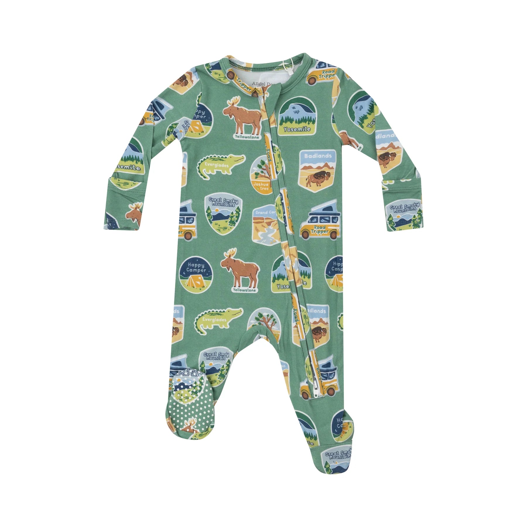 Newborn 2-Way Zipper Footie | National Park Stickers