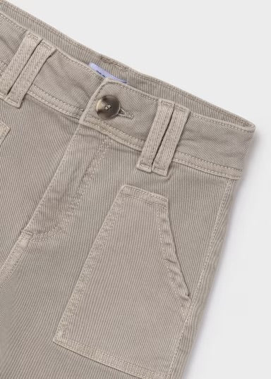 Flared Twill Pants | Sepia