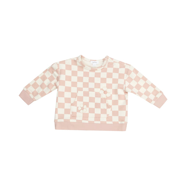 Sweatshirt & Jogger Set | Checkerboard Pink