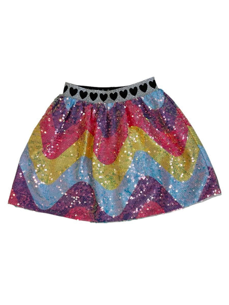 Rainbow Wave Sequin Skirt