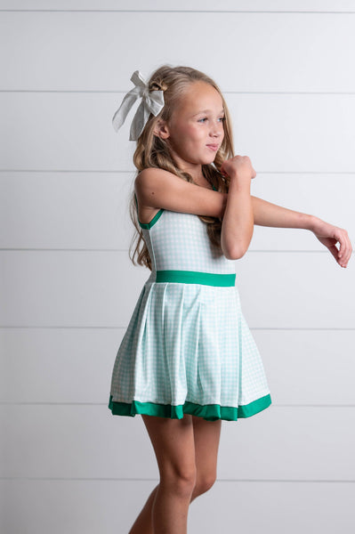 Athletic Active Sport Dress | Green Check