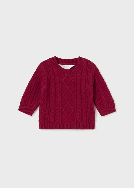 Braided Knit Sweater | Cherry