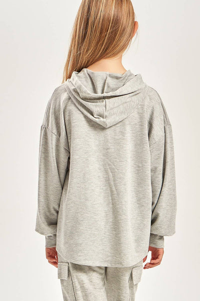 French Terry Hoodie in Heather Grey