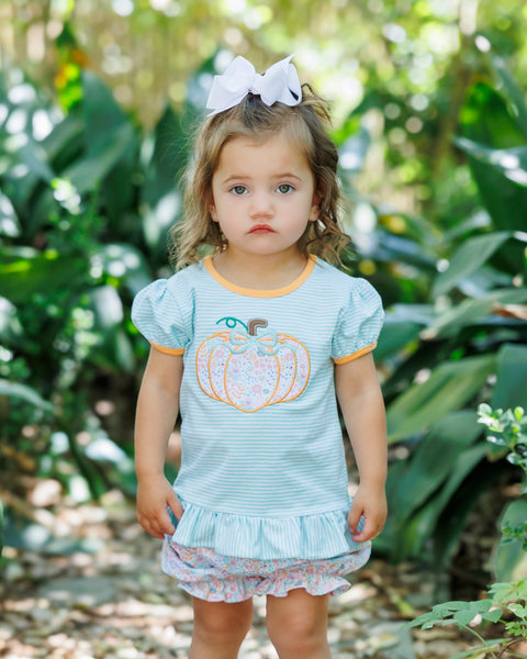 Pumpkin Patch Petals Appliqué Bloomer Set
