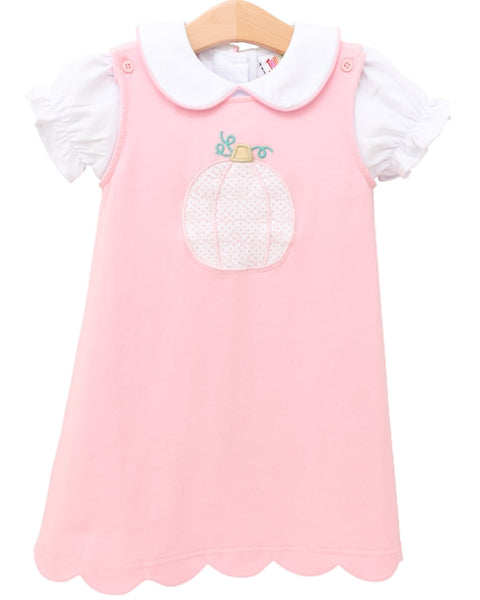 Pretty in Pink Pumpkin Jumper w/ Peter Pan Collar Top