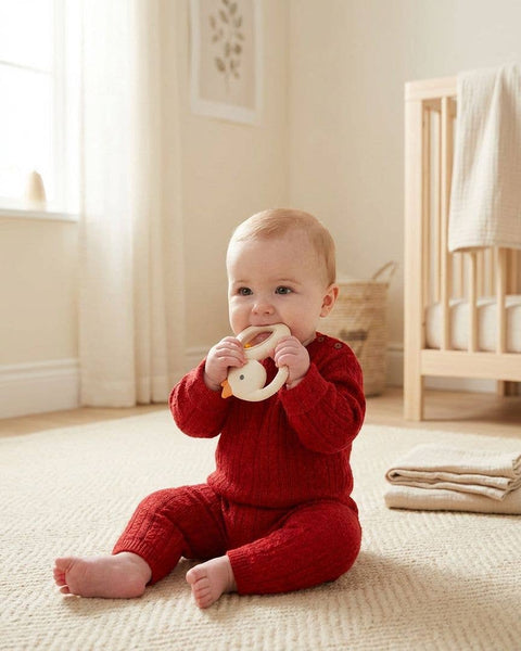 Bitzy Shake™ - Silicone Teether with Rattle | Cherries