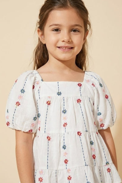 Embroidered Puff Sleeve Top