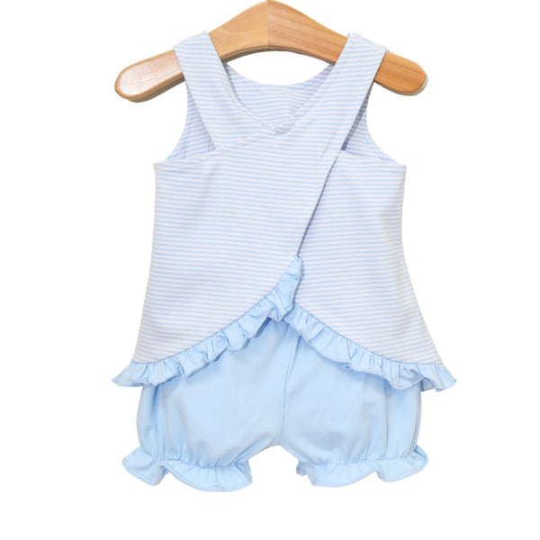 Swing Back Bloomer Set | Light Blue Stripe