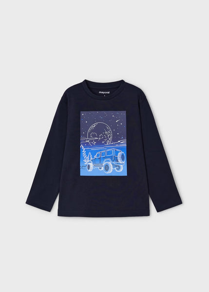 Jeep L/S Glow in the Dark Graphic Tee | Navy