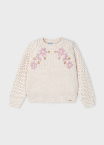 Embroidered Flowers Knit Sweater | GInger