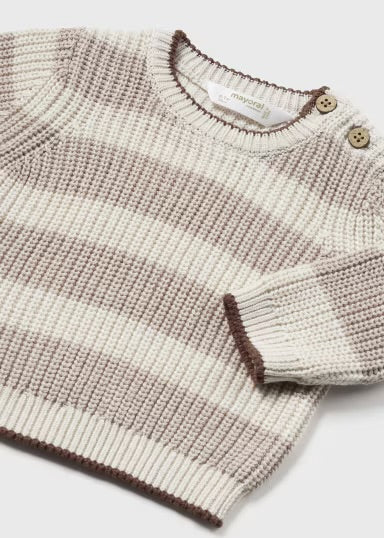 Striped Knit Sweater | Tiramisu Heather