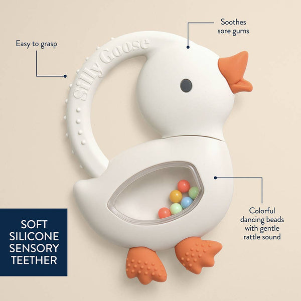 Bitzy Shake™ - Silicone Teether with Rattle | Goose