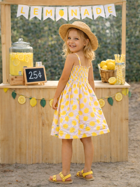 Muslin Smocked Tube Dress| Lemon Sorbet