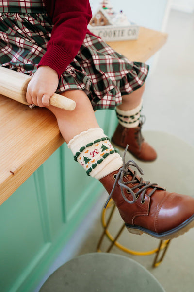 Fair Isle Knee High Socks | Vanilla