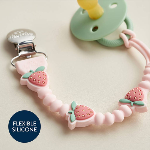 Itzy Paci Strap Plus™ | Pink Bows