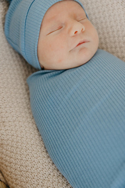 Atlantic Rib Knit Swaddle Blanket