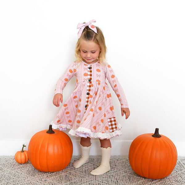 Button Dress | Reagan Pumpkin
