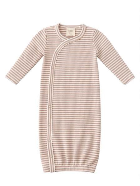 Ribbed Gown | Tan Stripe