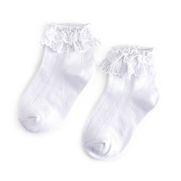 Lace Bobby Socks | White