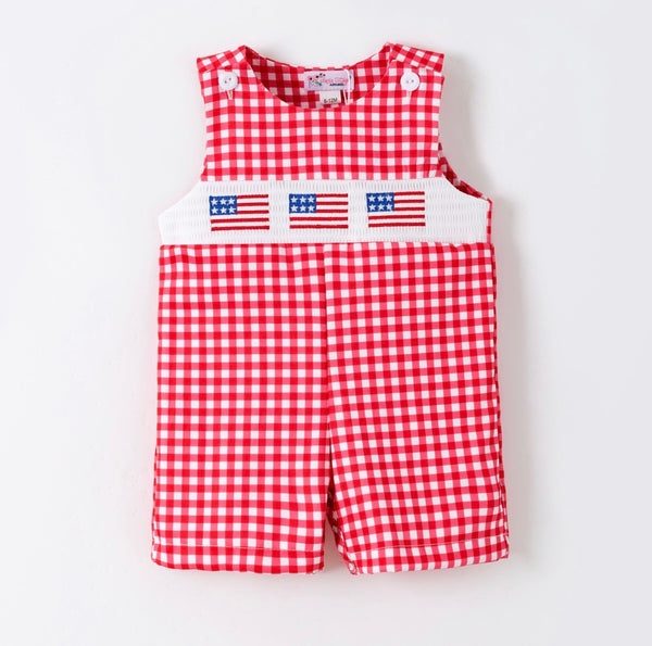 Star Spangled Smocked Baby Jon Jon