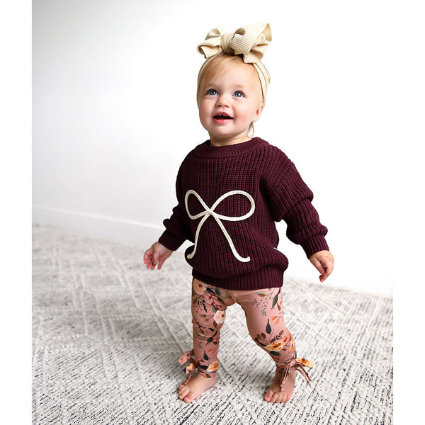 Bow Oversized Sweater | Maroon