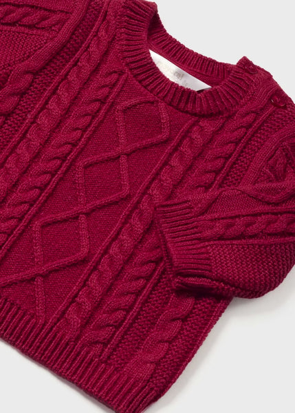 Braided Knit Sweater | Cherry