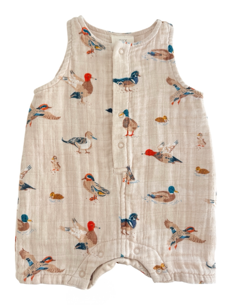 Muslin Shortie Romper | Ducks