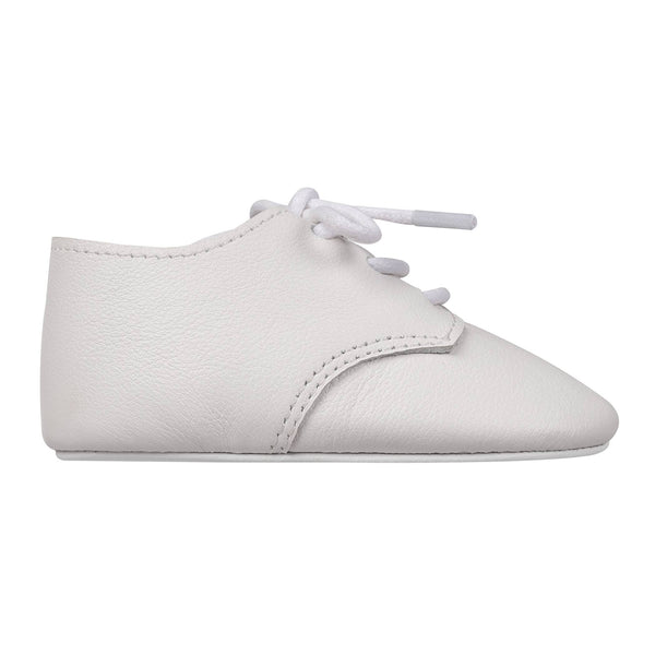 August Leather Crib Shoes | White