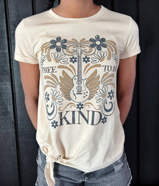 Free to be Kind Side Tie Graphic Tee | Shifting Sand